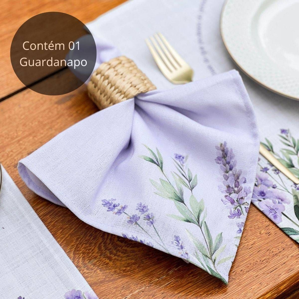 Guardanapo em Linho Misto - Coleção Jardim de Lavandas