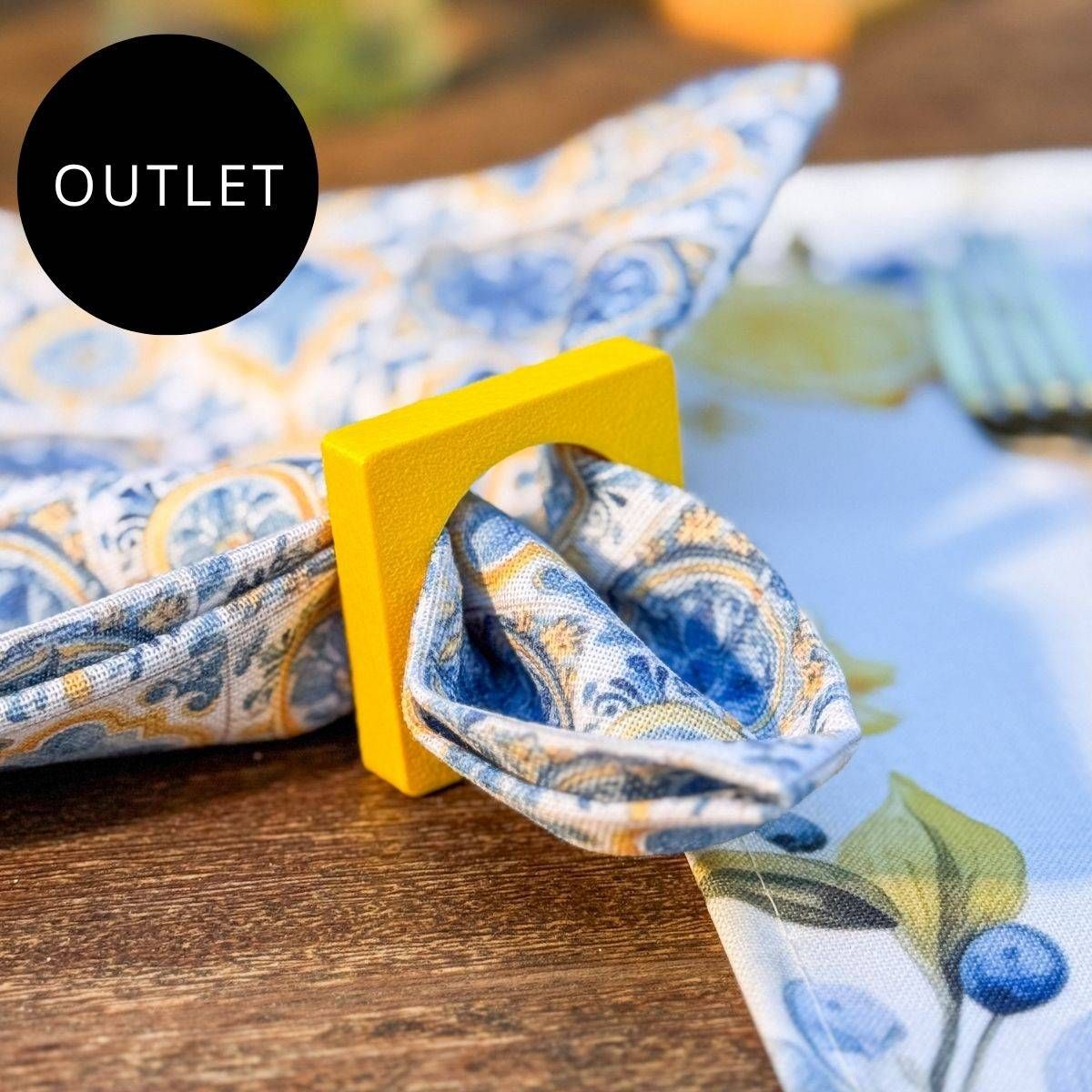 OUTLET Porta Guardanapo Quadrado Textura Amarelo