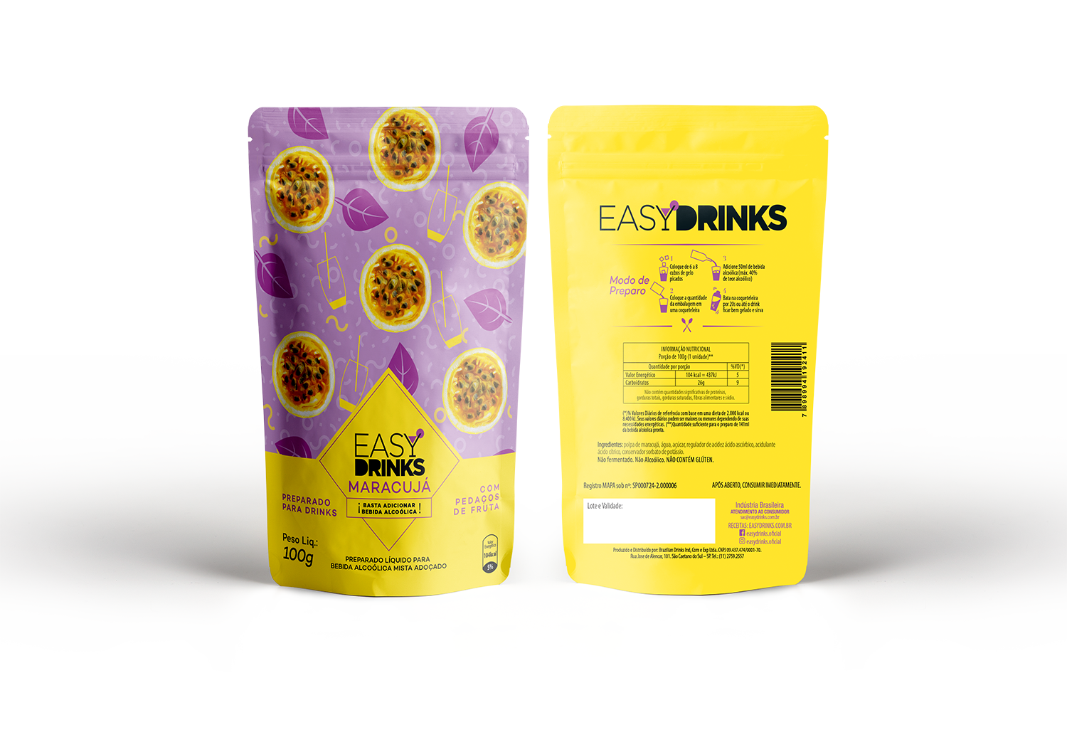 Preparado para bebidas sabor Maracujá 100grs