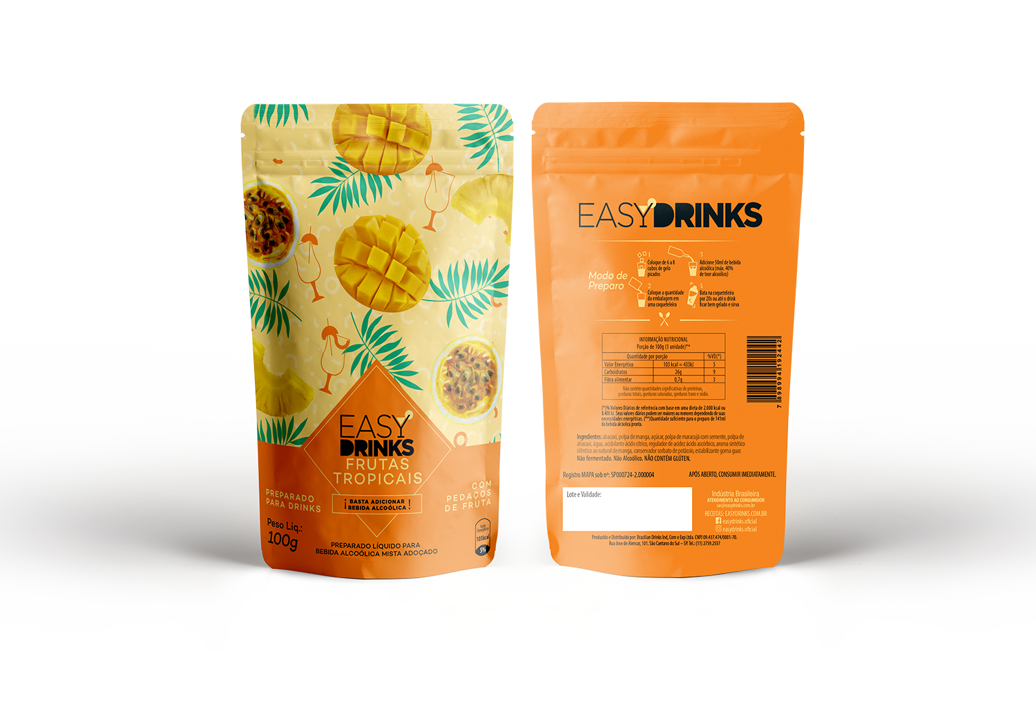 Preparado para bebidas sabor Frutas Tropicais 100grs