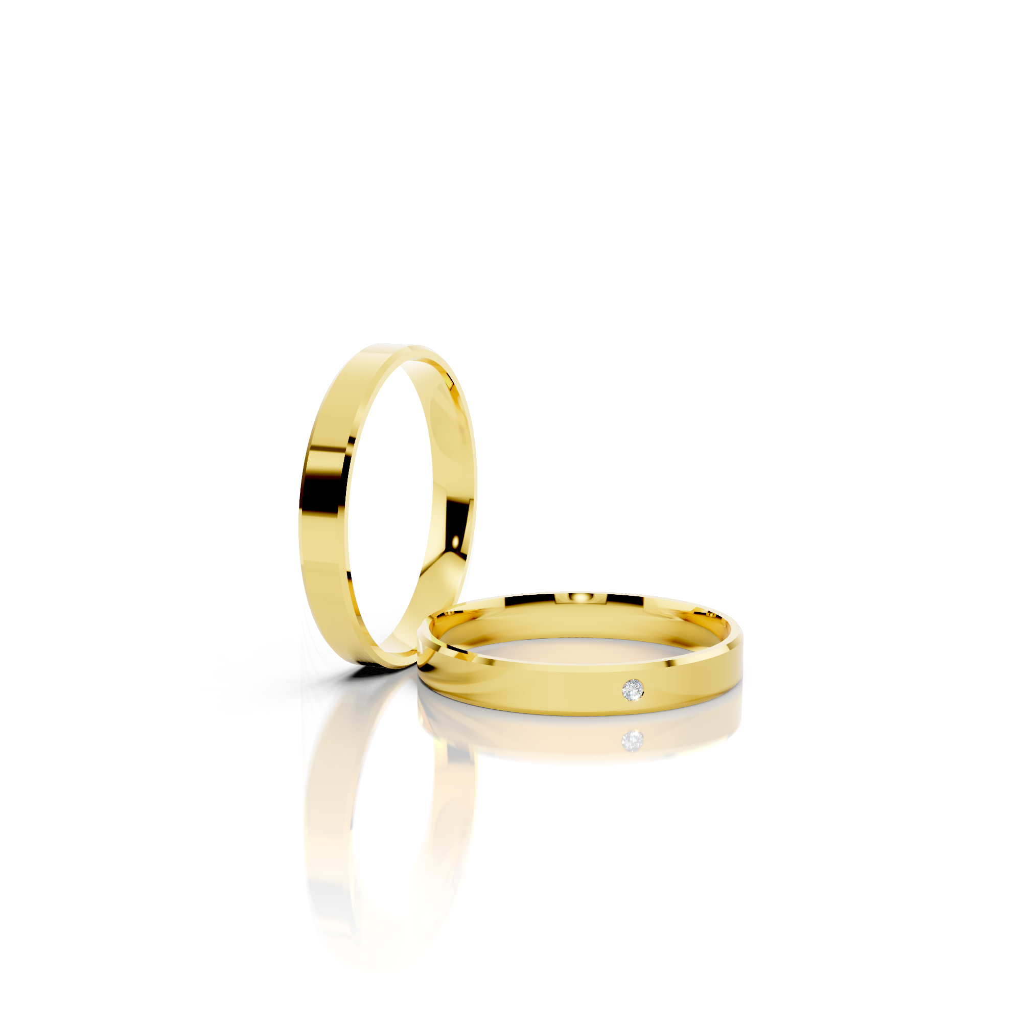 Par de Alianças Shine Gold 3mm