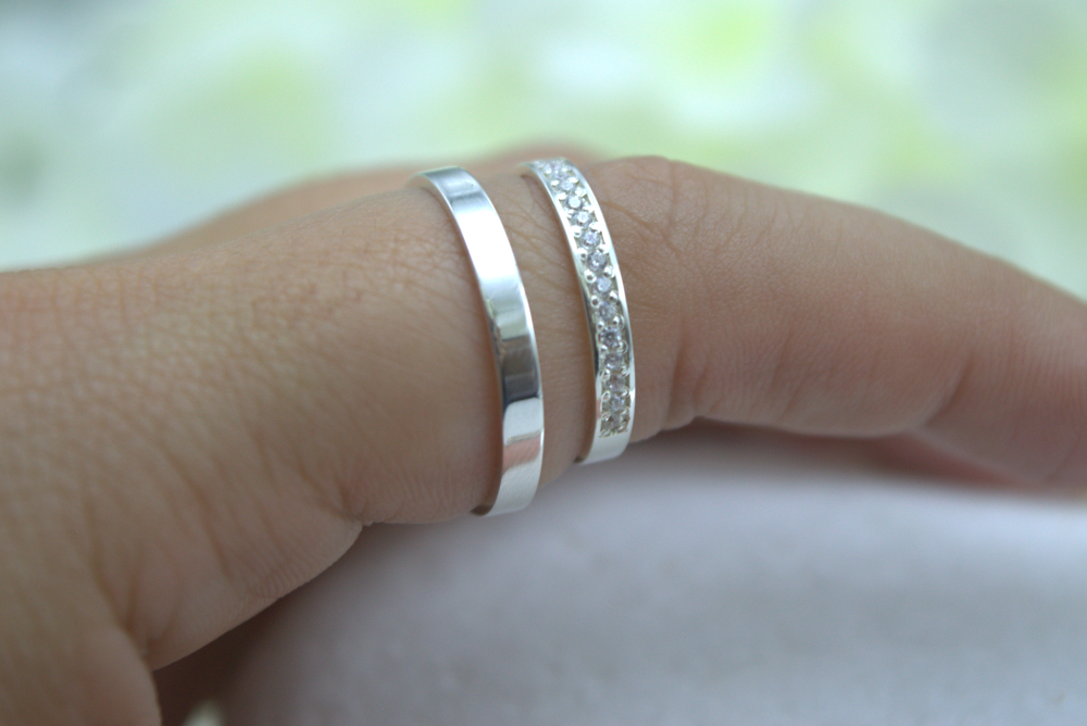 Par de Alianças Luar Prateado