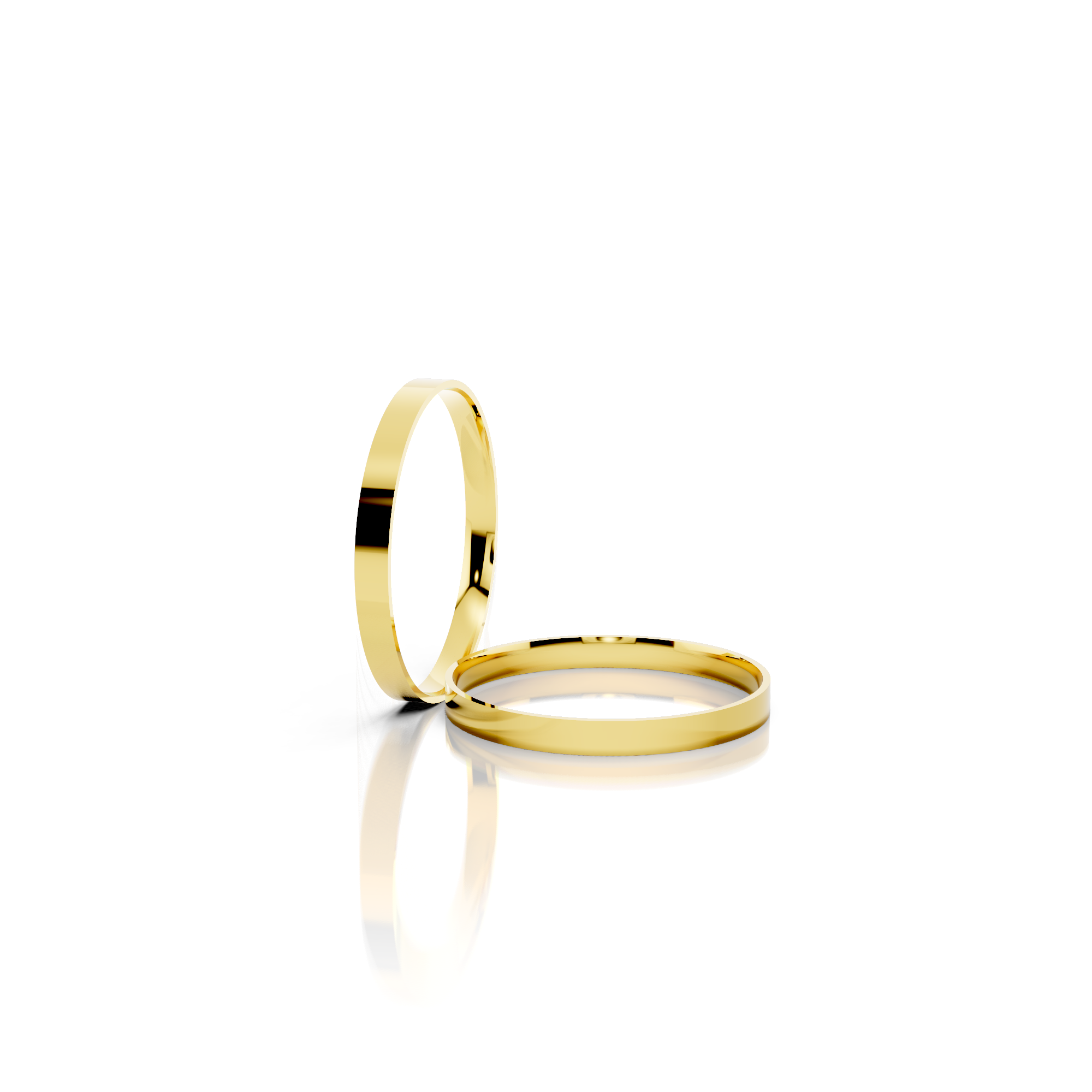 Par de Alianças Slim Classic Gold 2mm