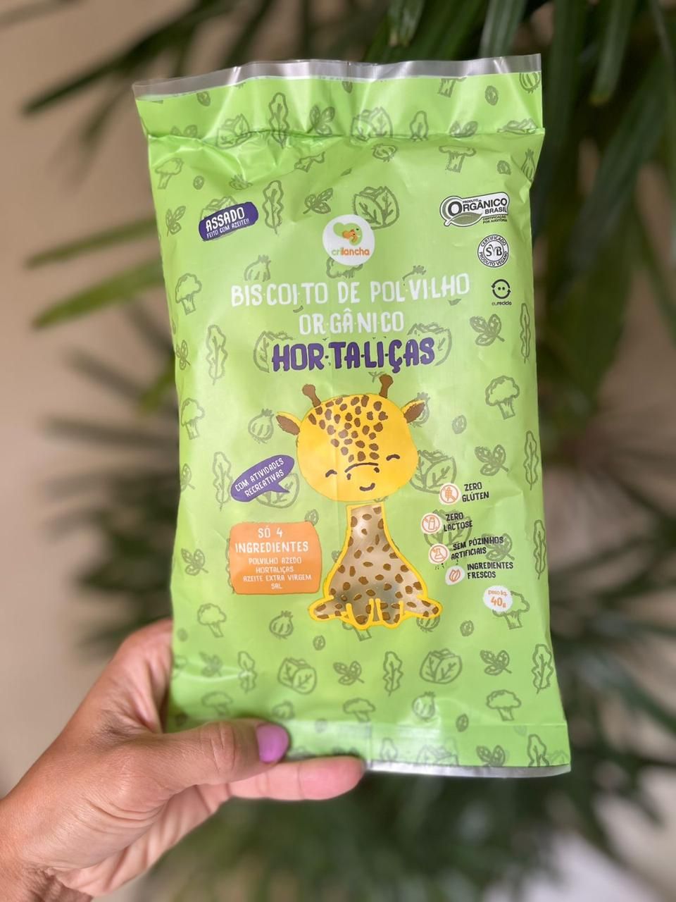 Biscoito de polvilho orgânico Crilancha 40g Hortaliças