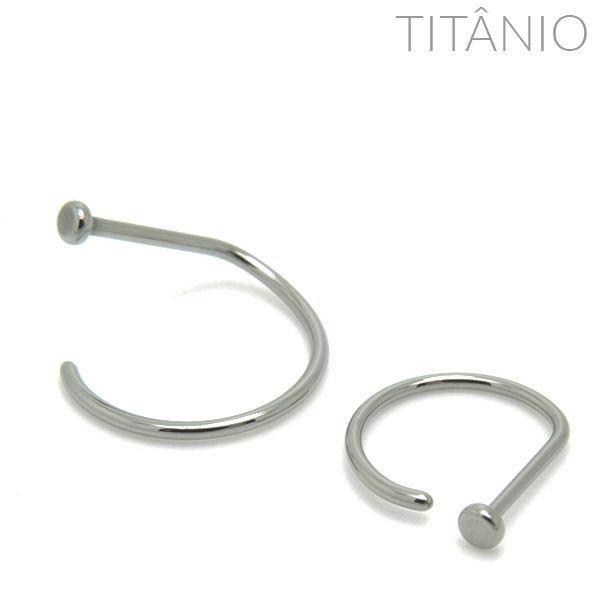 Argola Nariz D-Ring Titânio