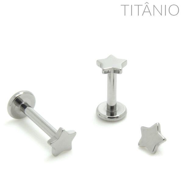 Labret Estrela Titânio
