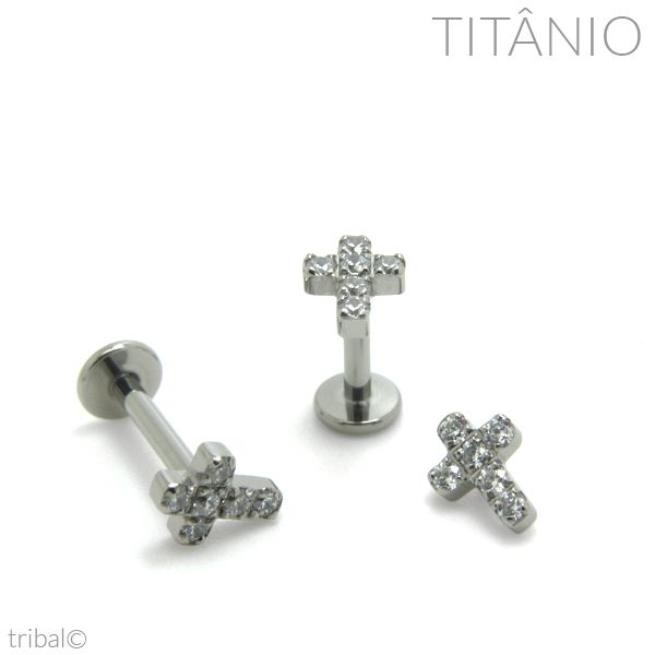 Labret Cruz Zircônias Titânio