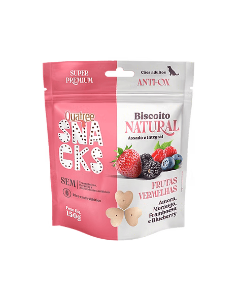 Quatree Snacks Biscoito Natural Frutas Vermelhas 150g