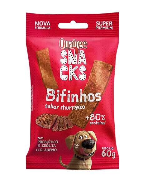 Quatree Snacks Bifinhos Sabor Churrasco 60g