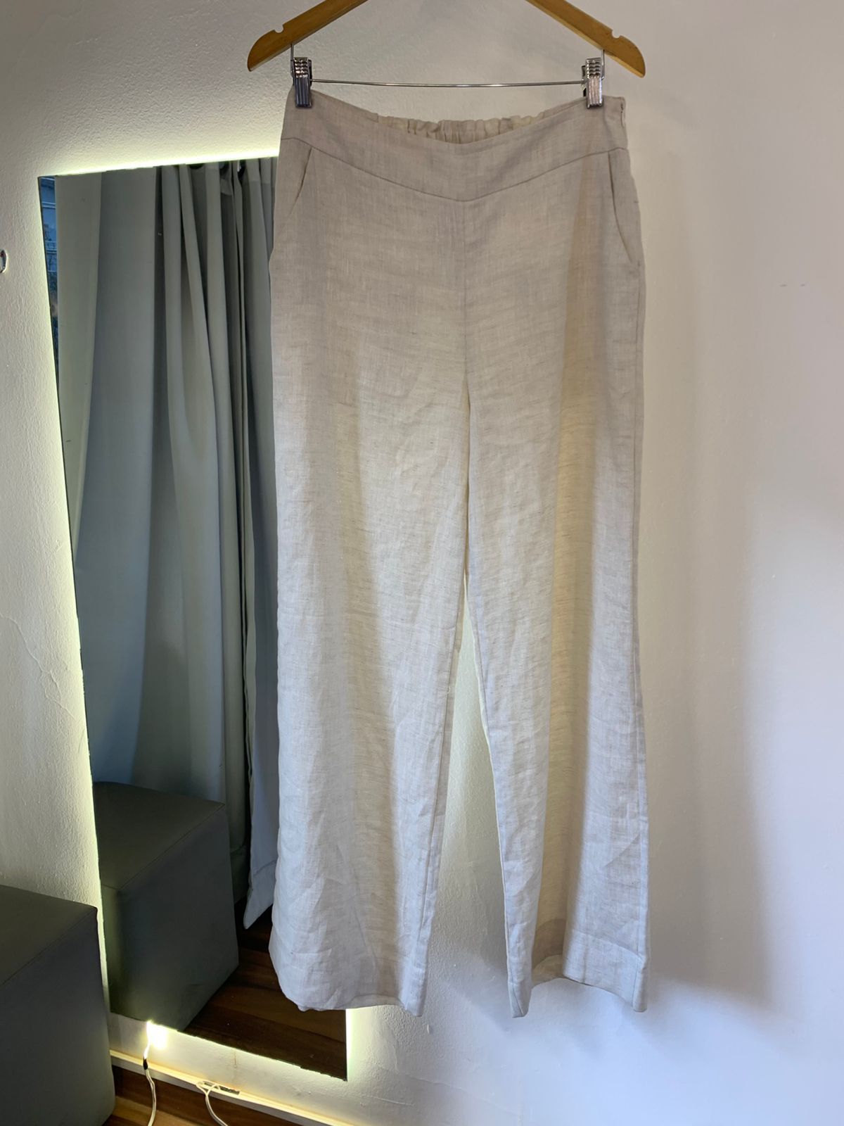 Calca Pantalona Linho Lux Cru