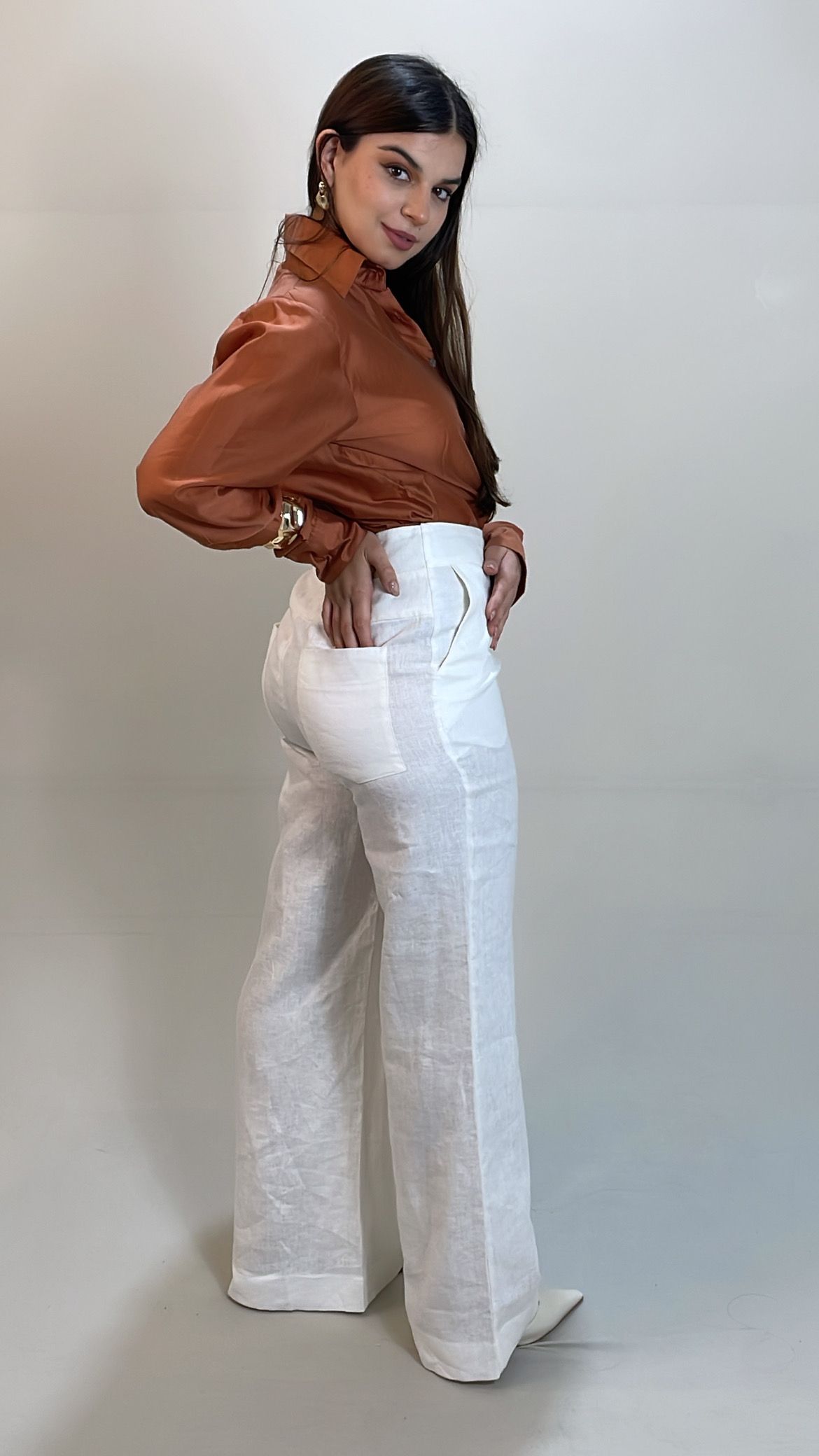 Calca PantalonaLinho Lux Branca