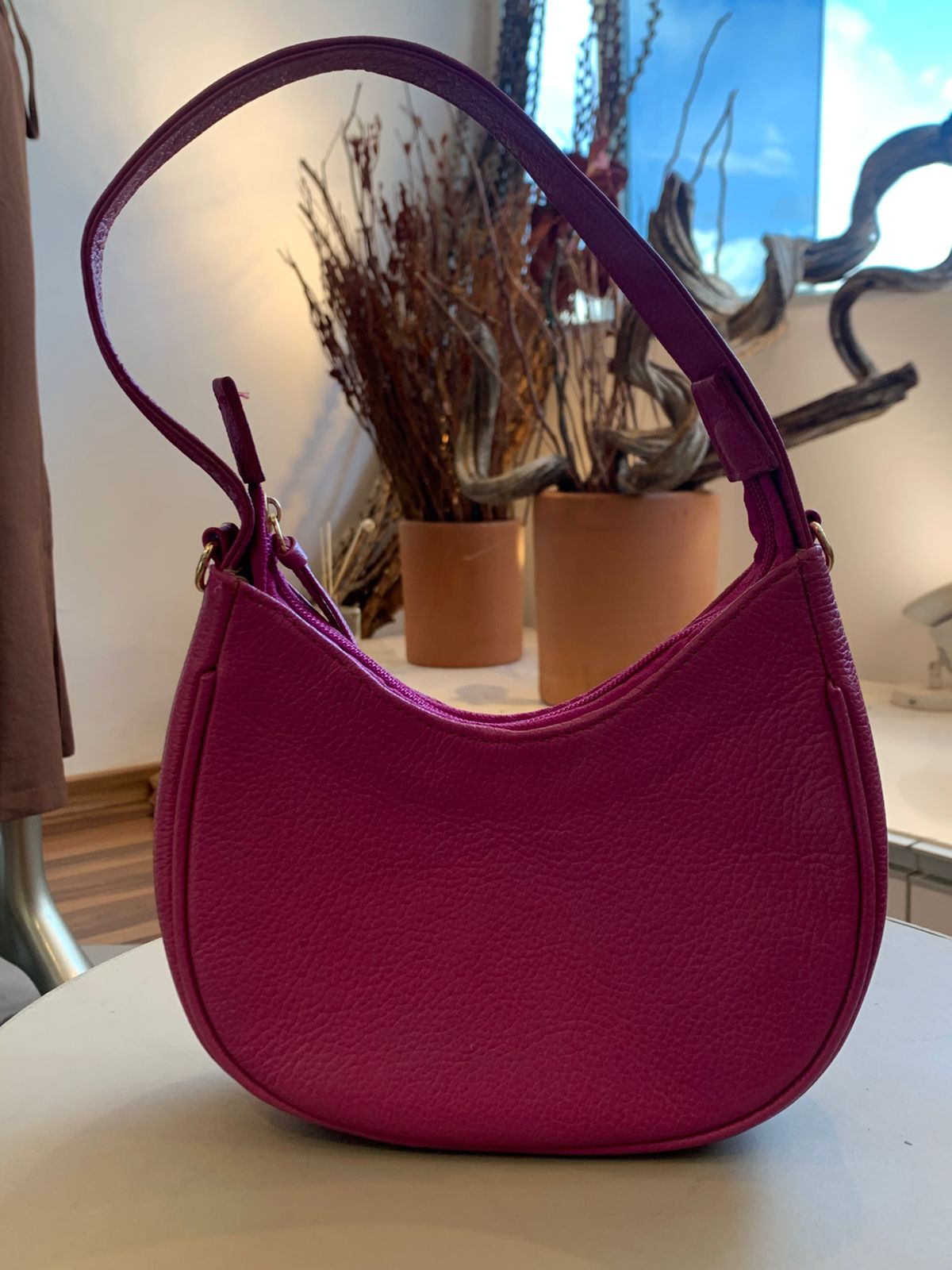 Bolsa Couro Meia Lua