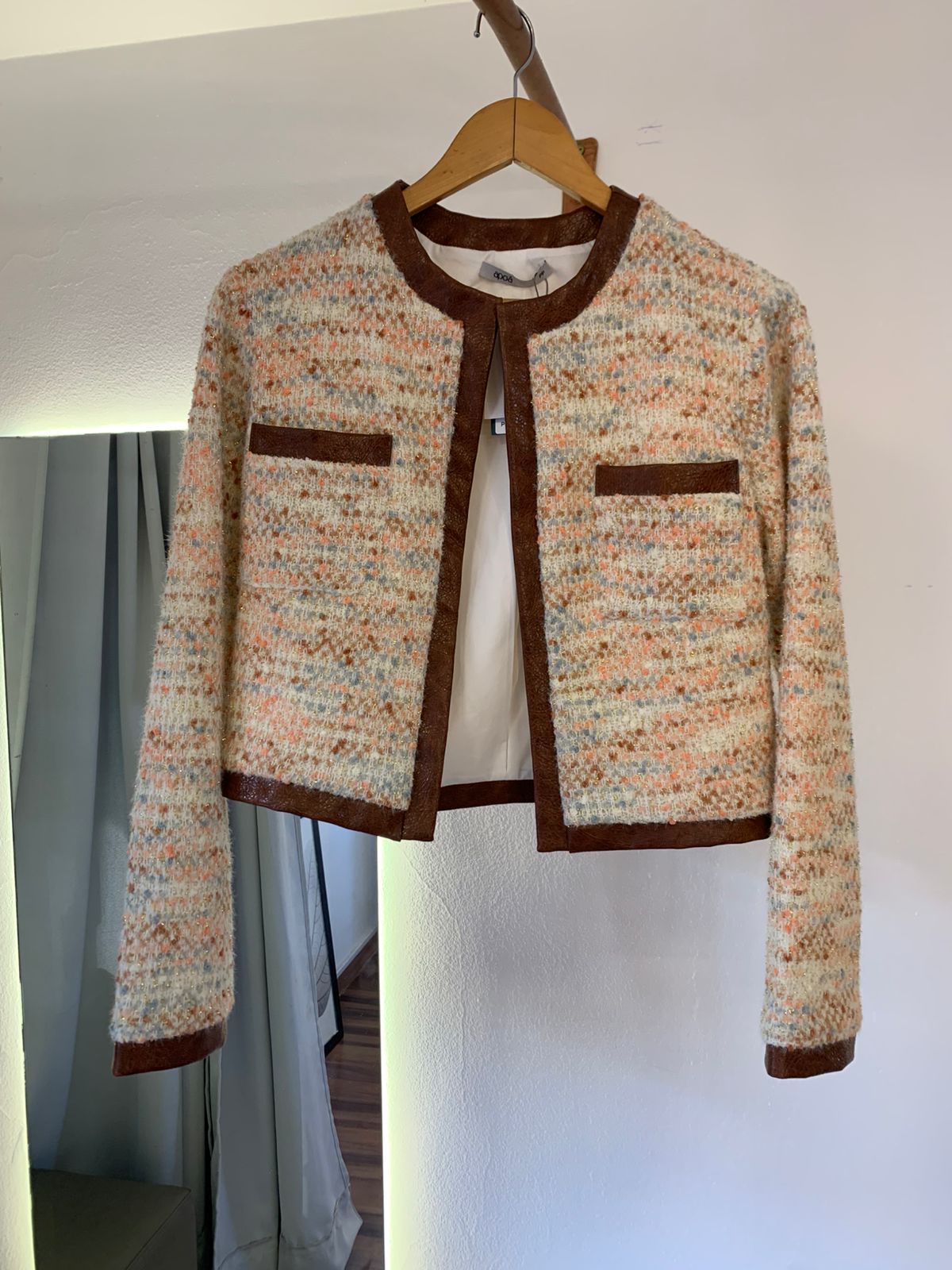 Casaqueto Tweed Shine Rosa