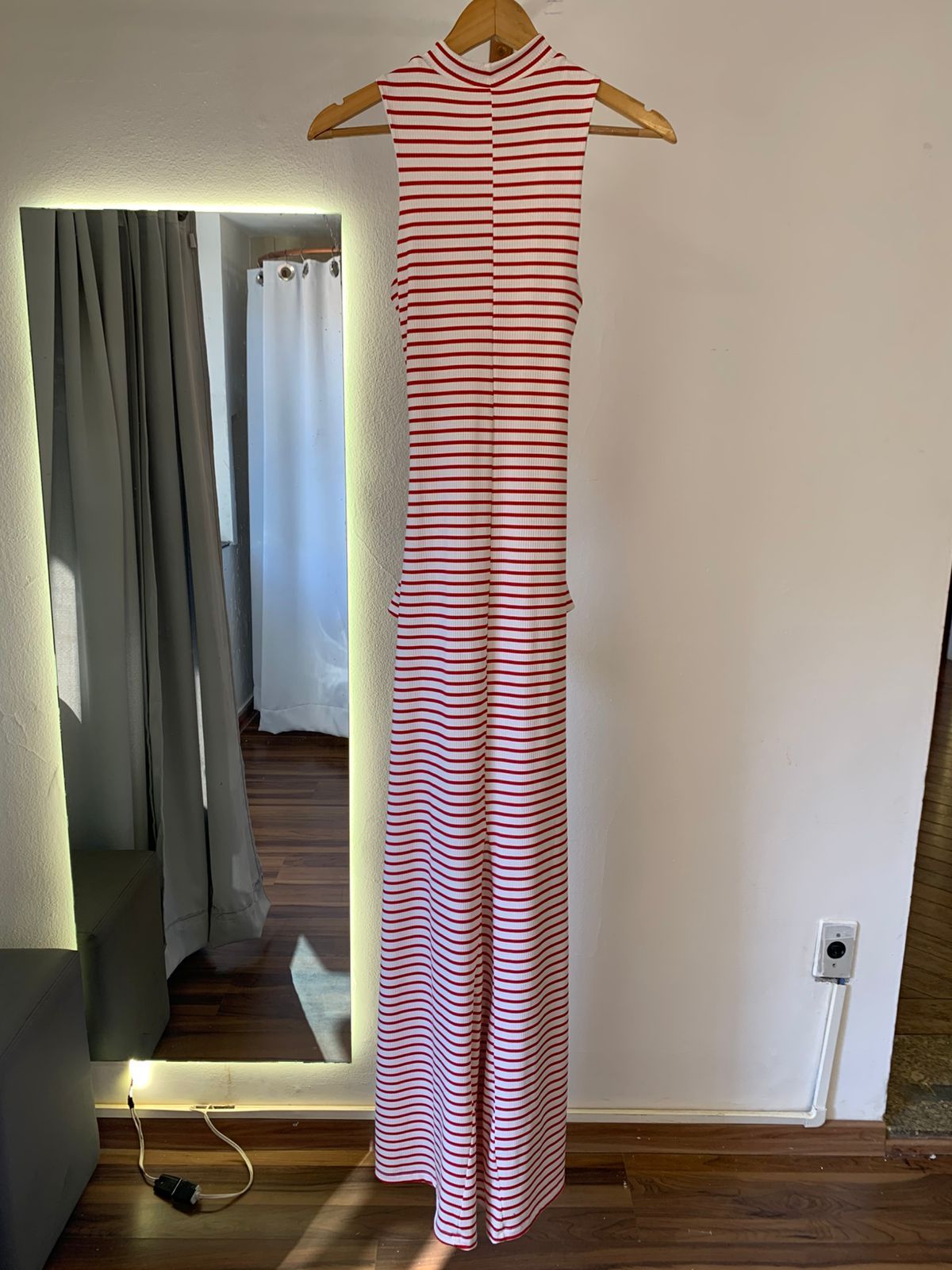 Vestido Adriele Lg List Bco/Vermelho