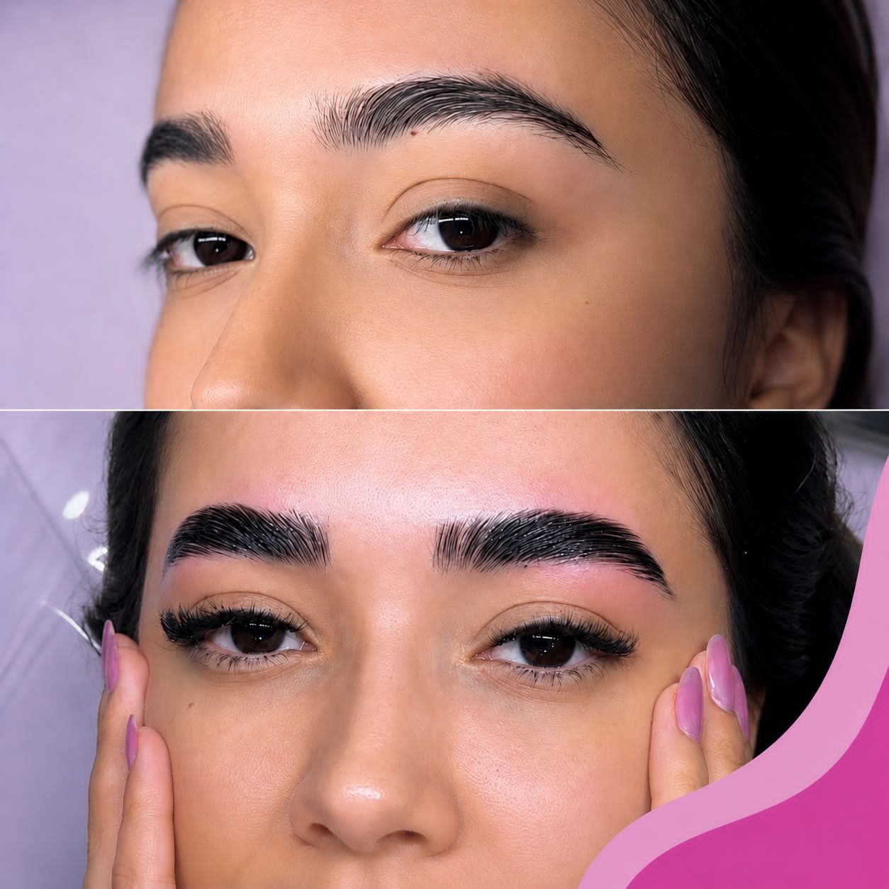 brow lamination e extensão de cílios