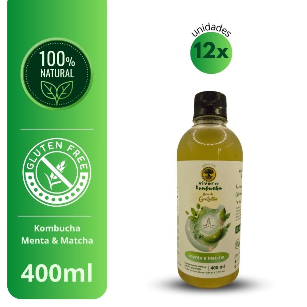 Kombucha de Menta e Matcha 12 unidades