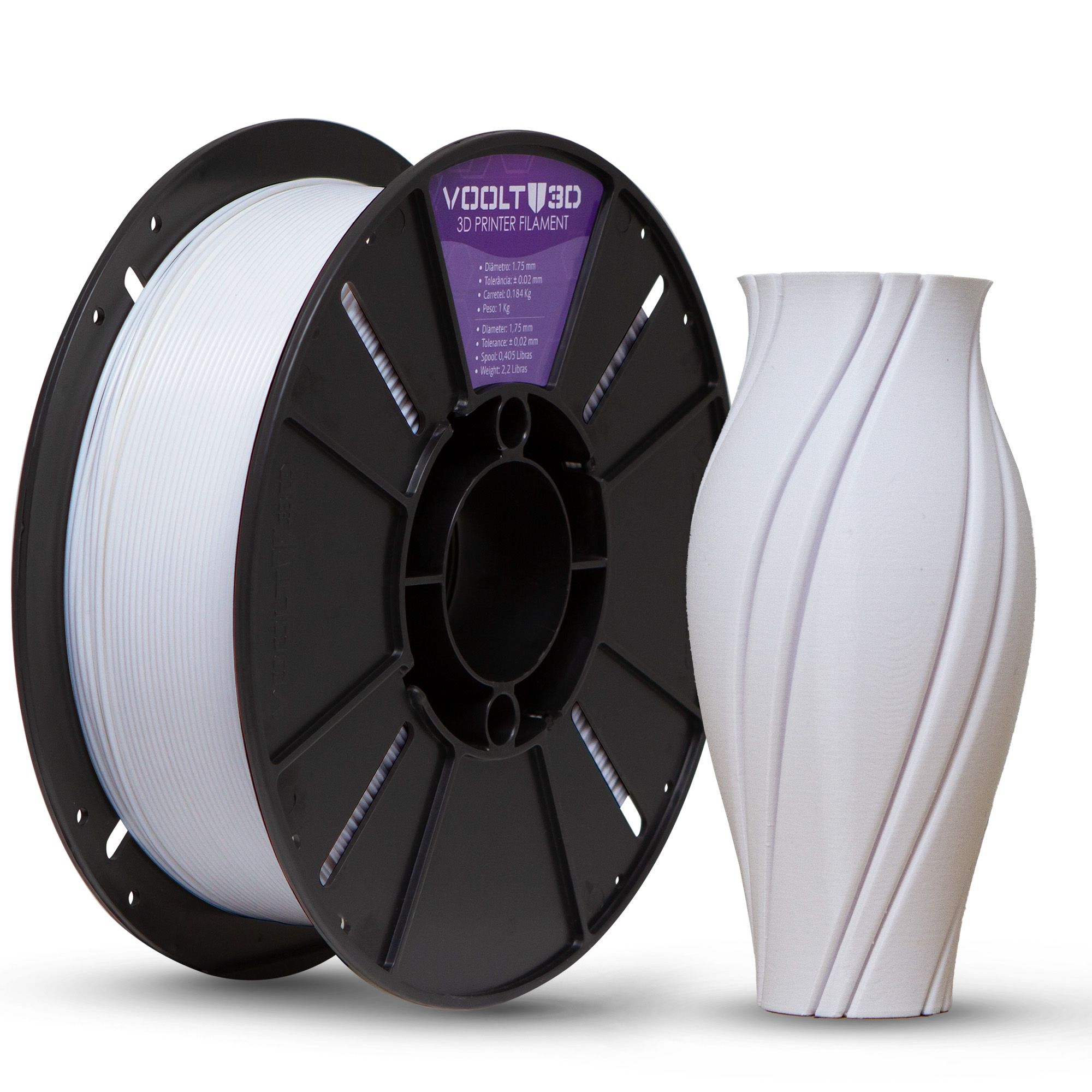 Filamento PLA Branco Dental - High Speed - 1,75mm 1Kg