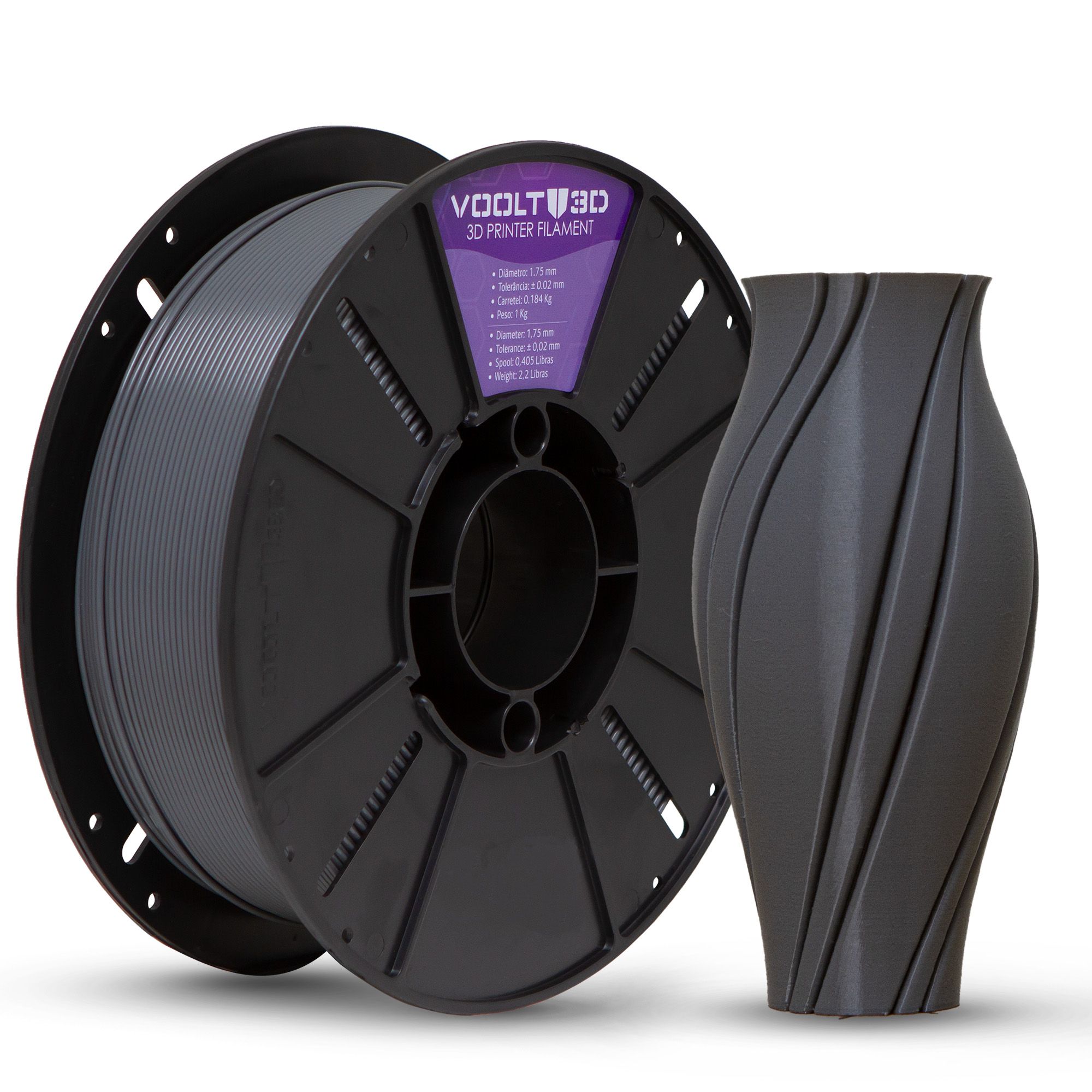 Filamento PLA Grafite - High Speed - 1,75mm 1Kg