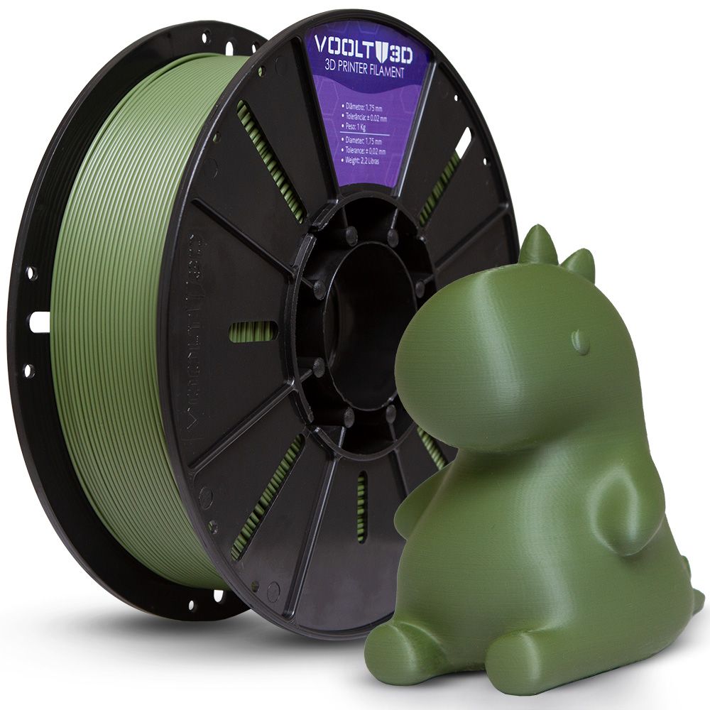 Filamento PLA Verde Oliva Velvet - High Speed - 1,75mm 1Kg