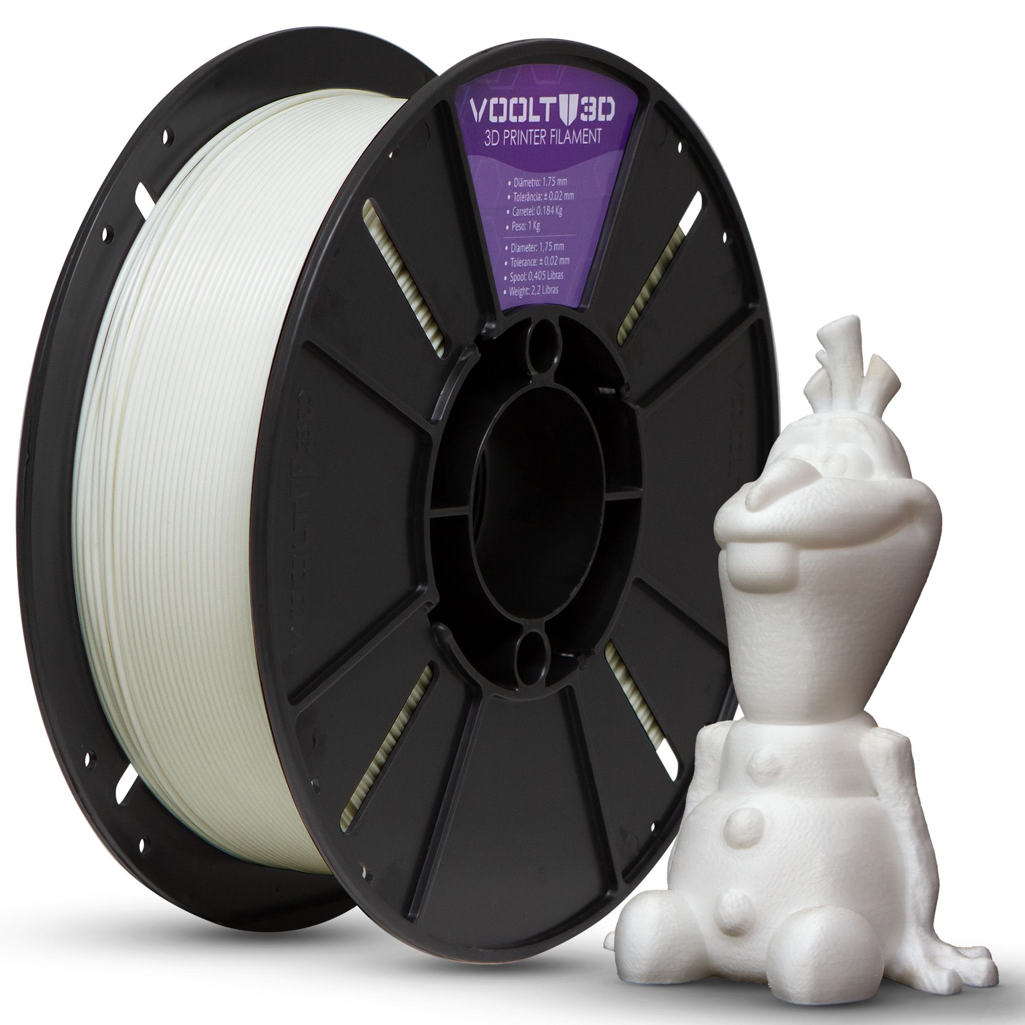 Filamento PLA Branco Velvet - High Speed - 1,75mm 1Kg