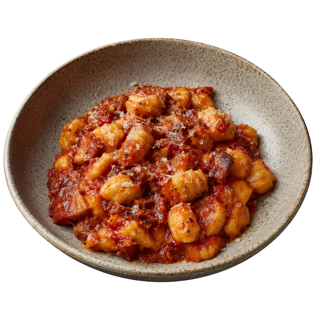 Nhoque all’amatriciana