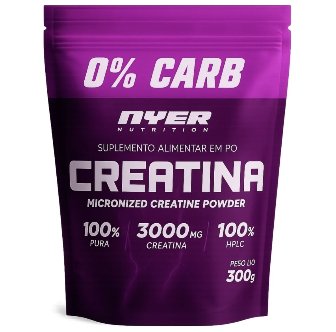Creatina Monohidratada 300g – Pacote 100% Pura NYER