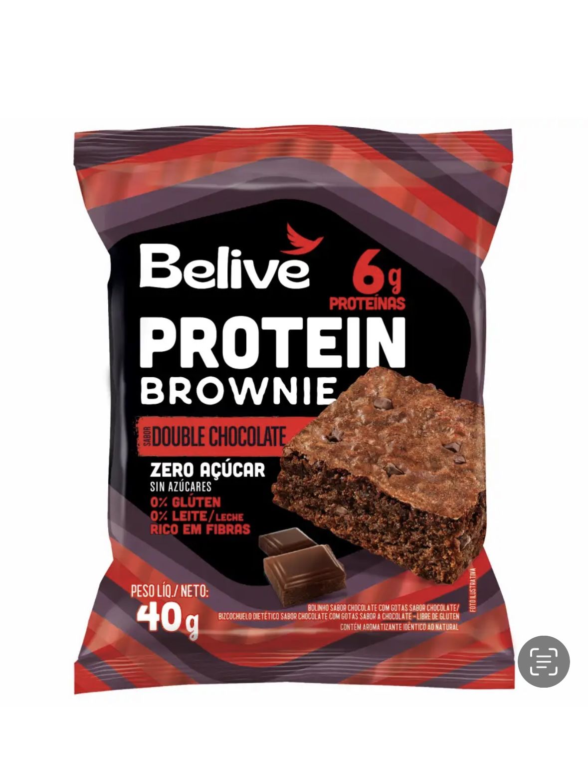 BROWNIE PROTEICO DOUBLE CHOCOLATE 40gr