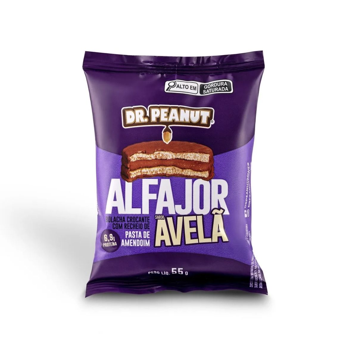 Alfajor dr peanut sem açúcar com whey protein