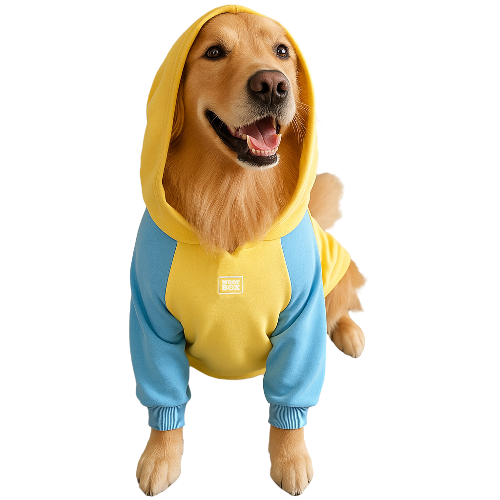 Moletom Barilo Woofbox Amarelo E Azul Para Cães