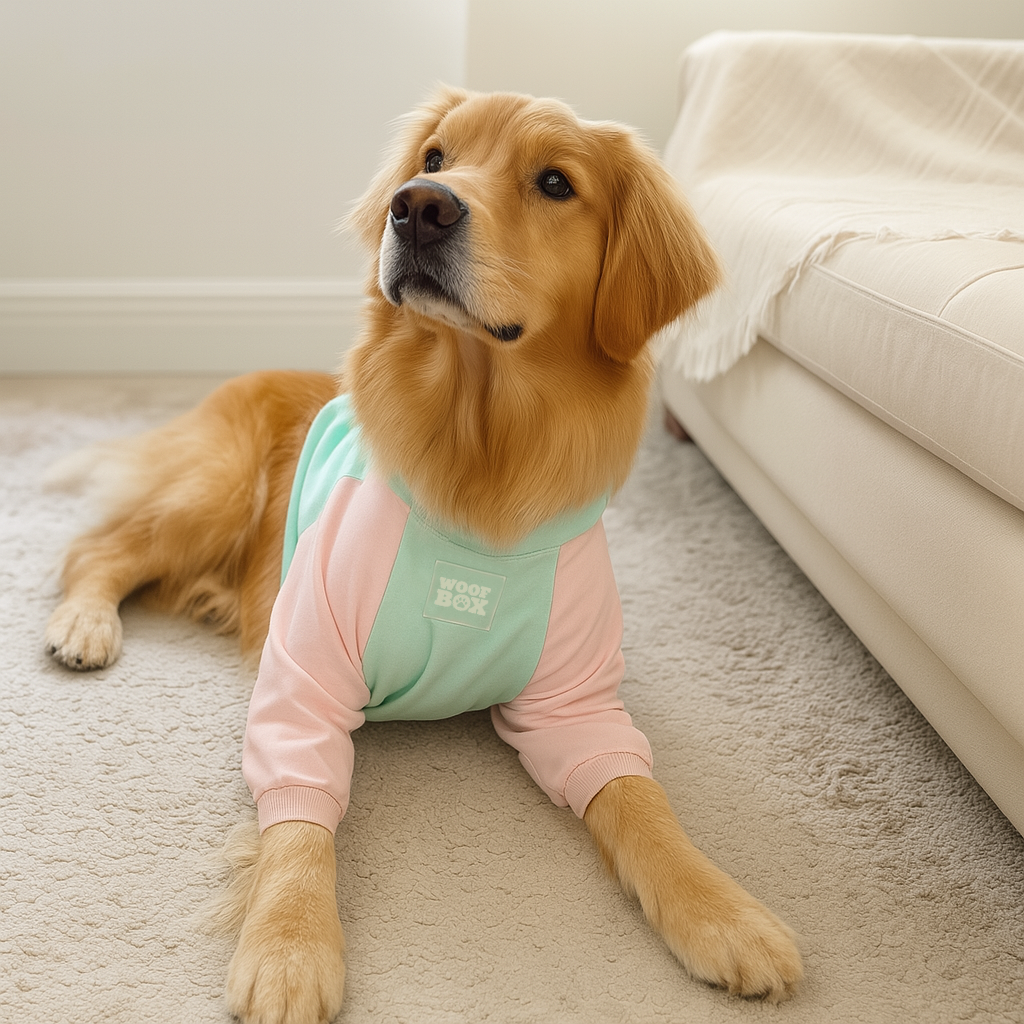 Moletom Barilo Woofbox Verde E Rosa Para Cães