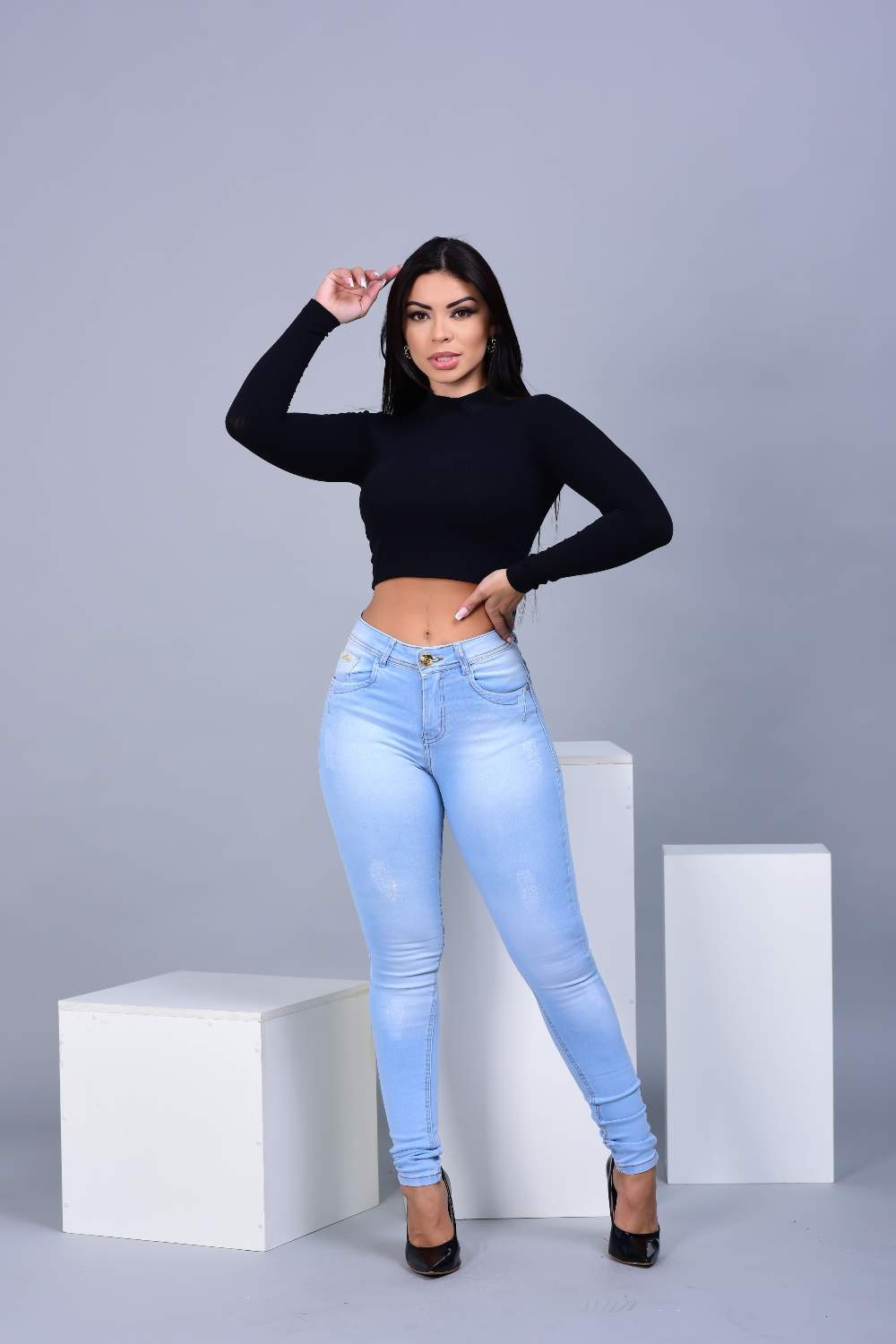 Calça Feminina Jeans Skinny Delavé