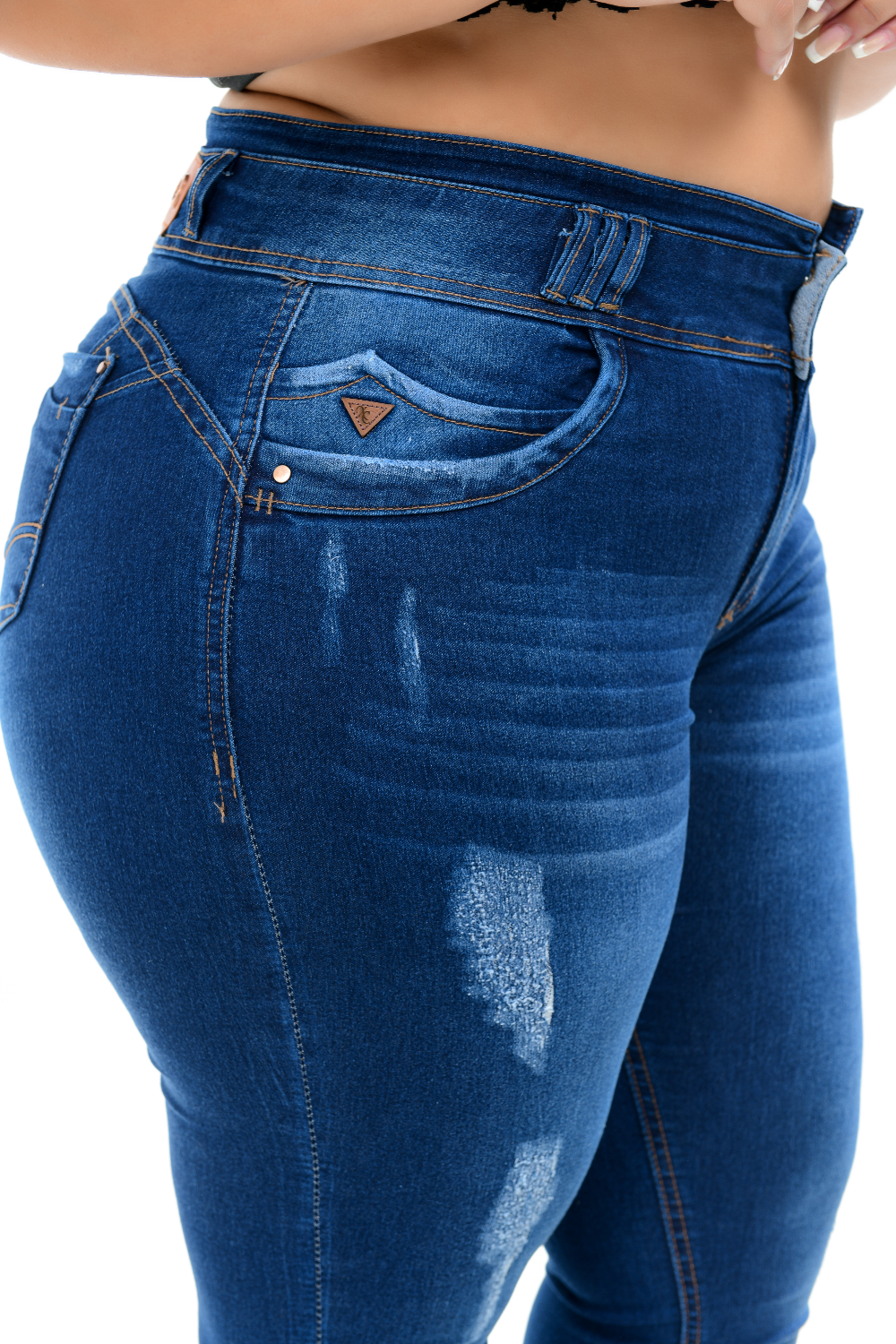 Calça Feminina Jeans Cigarrete Plus Size Cintura Alta Xtracharmy