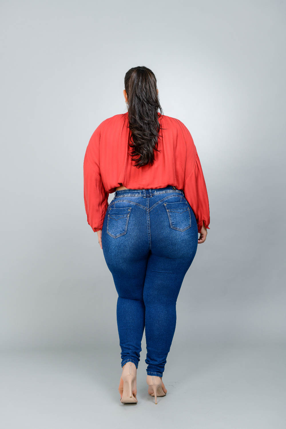 Calça Feminina Skinny Jeans Plus Size Cintura Média