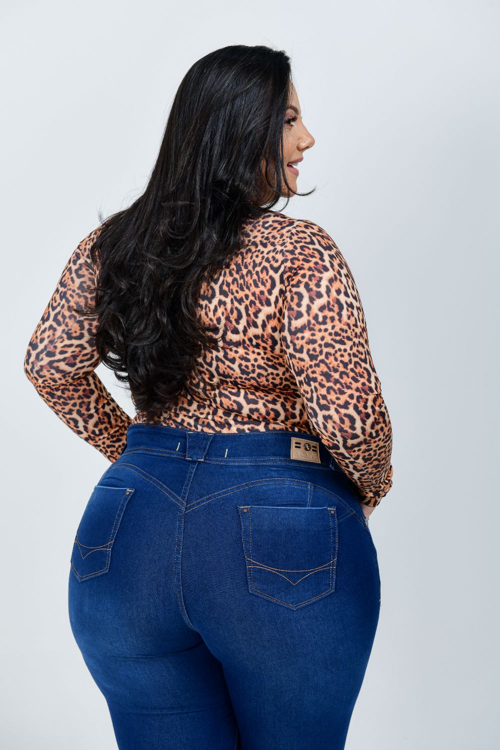 Calça Jeans Feminina Skinny Plus Size Cintura Alta