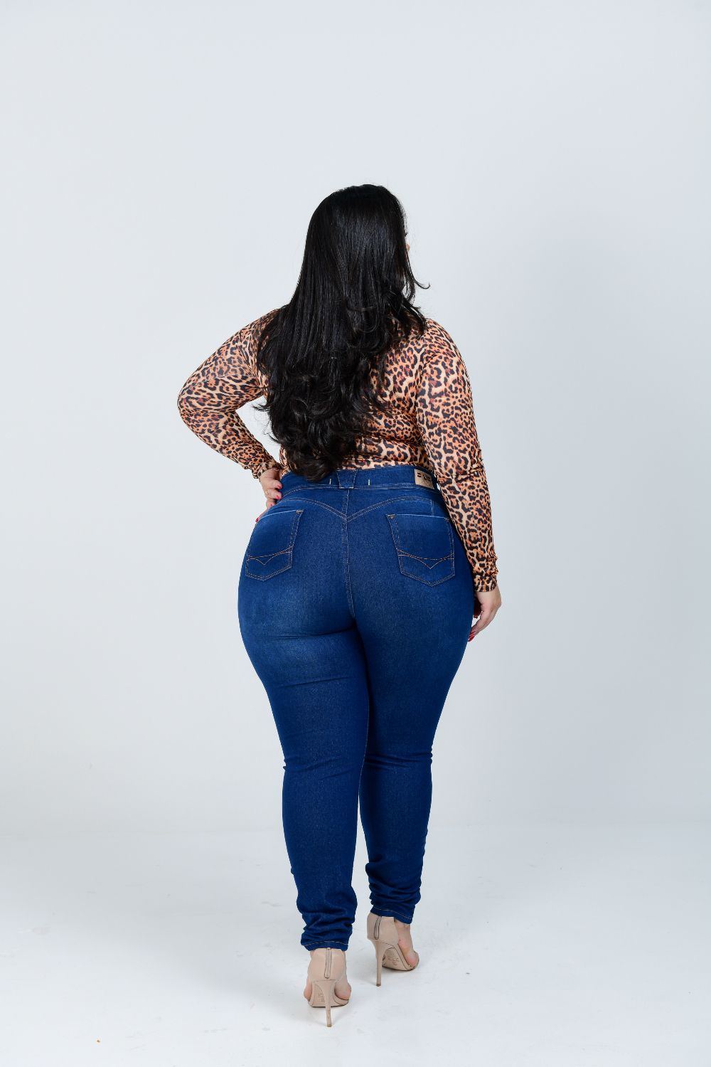 Calça Jeans Feminina Skinny Plus Size Cintura Alta
