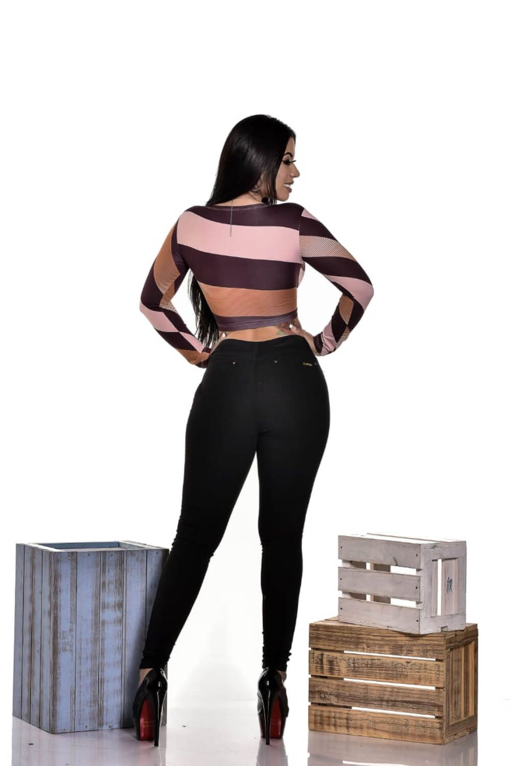 Calça Feminina Skinny Bengaline Black W.Pink
