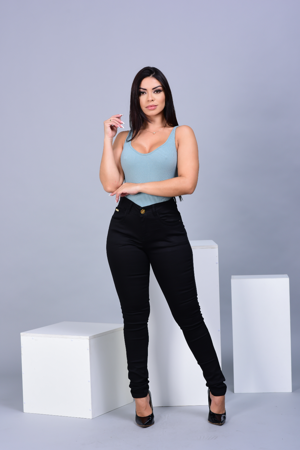 Calça Feminina Jeans Skinny Preta
