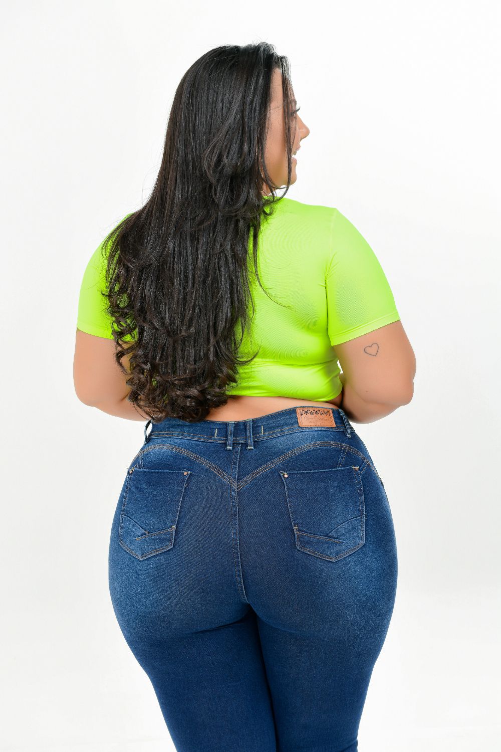 Calça Feminina Jeans Skinny Plus Size Cintura Média