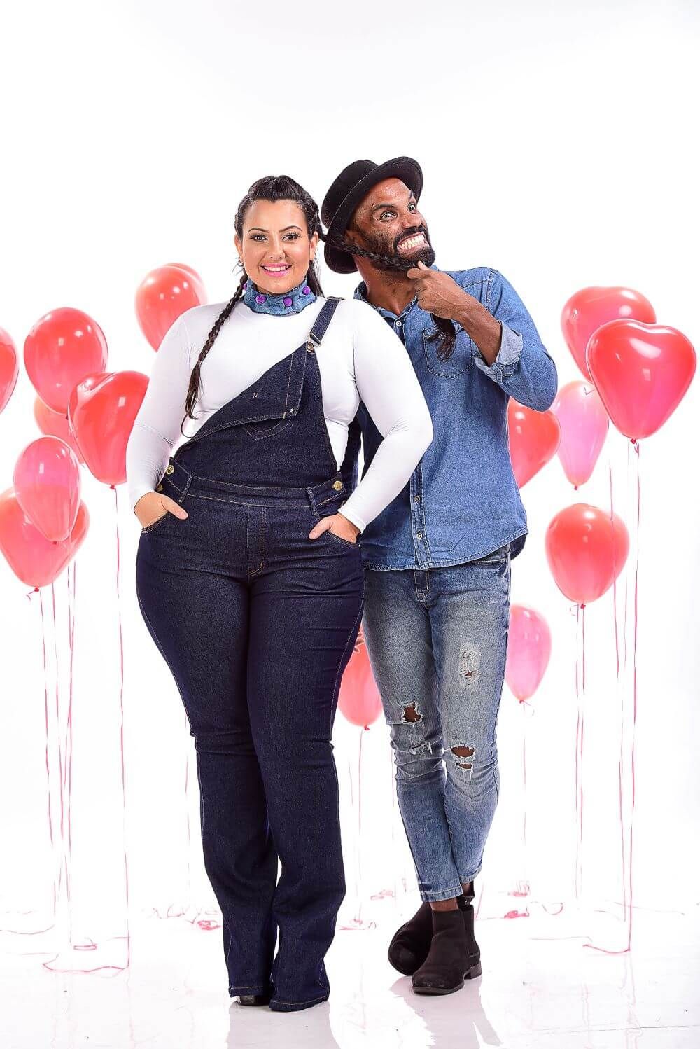 Macacão Feminino Jeans Flare Plus Size Cintura Média Xtracharmy