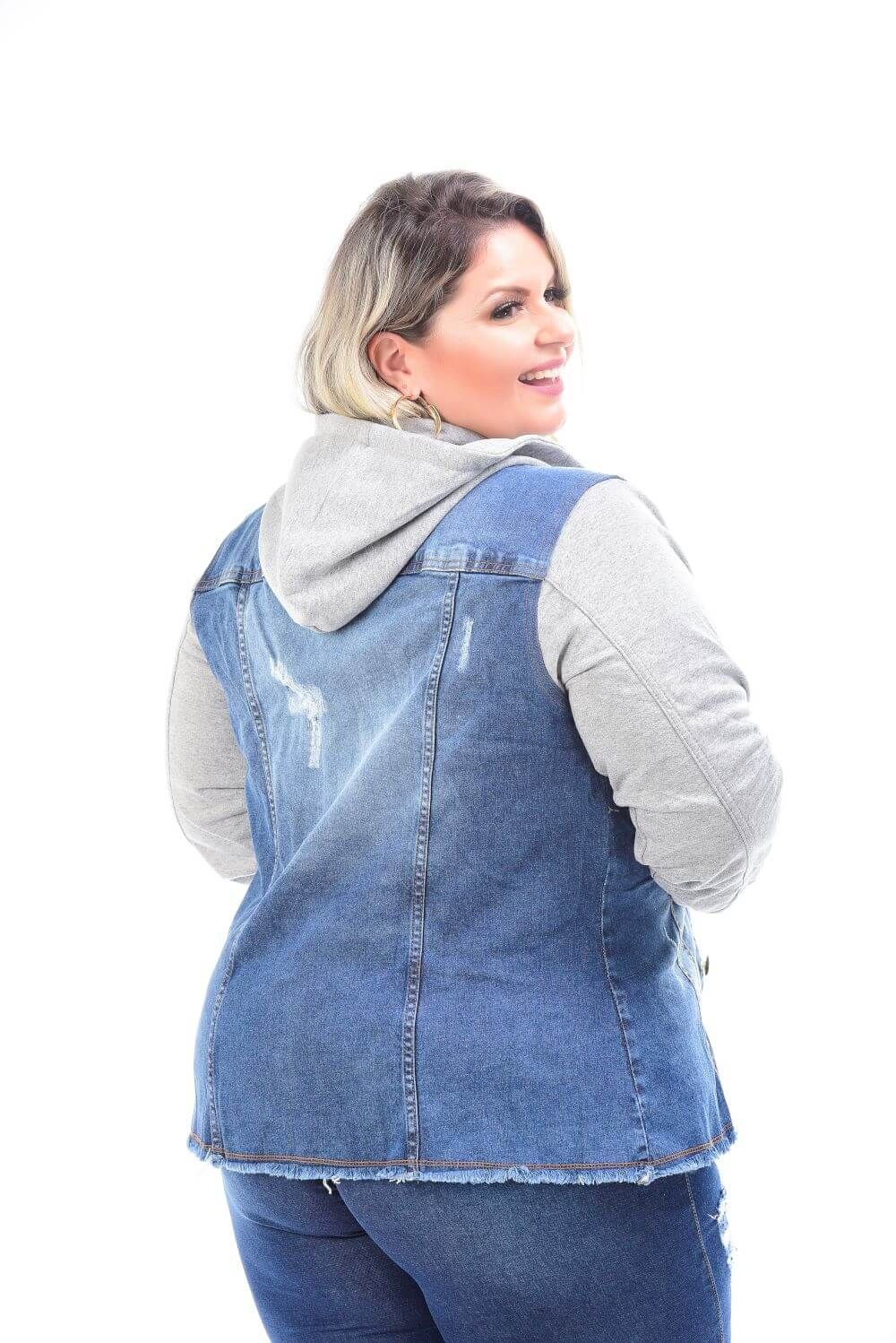 Jaqueta Feminina Jeans Plus Size