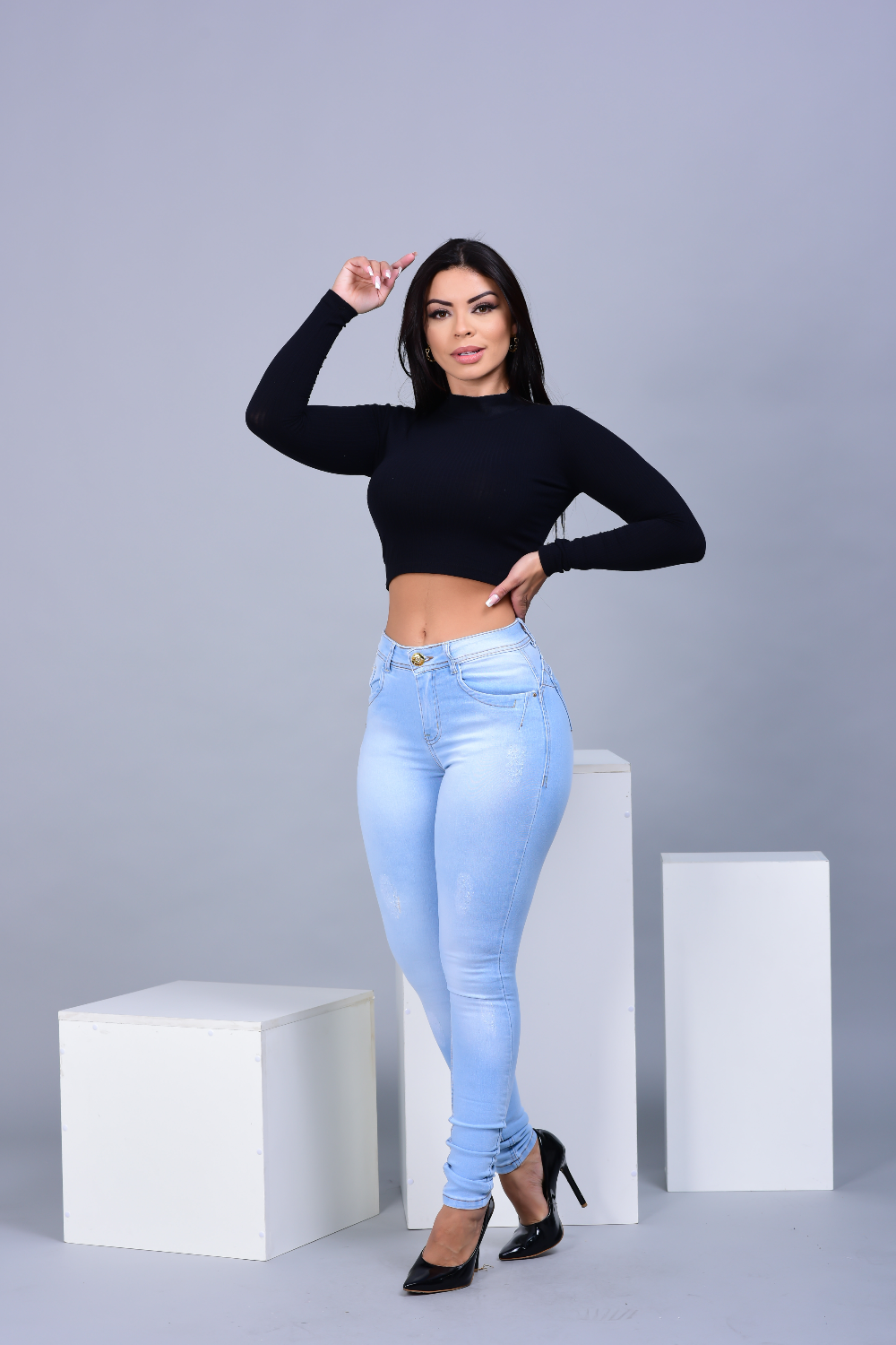 Calça Feminina Jeans Skinny Delavé