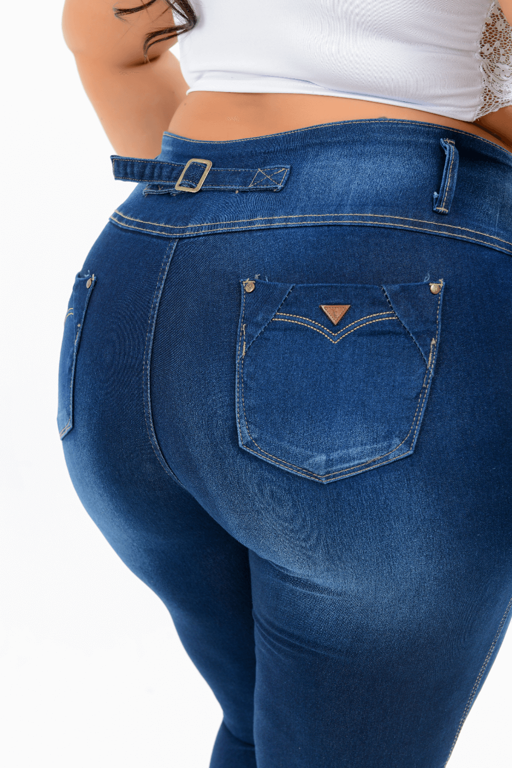 Calça Feminina Jeans Skinny Plus Size Cintura Média Xtracharmy