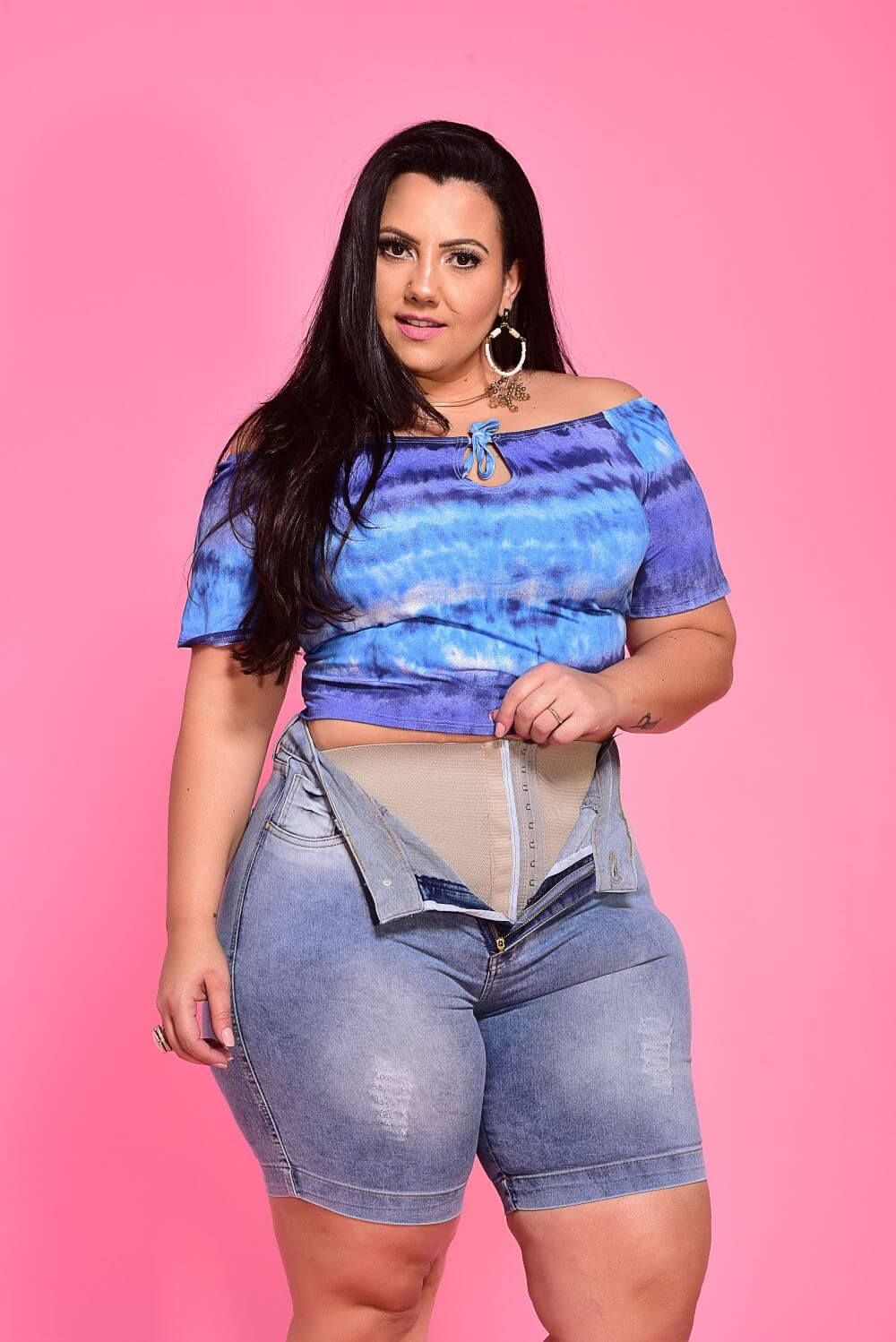 Bermuda Ciclista Cintura Média Cinta Modeladora Xtracharmy