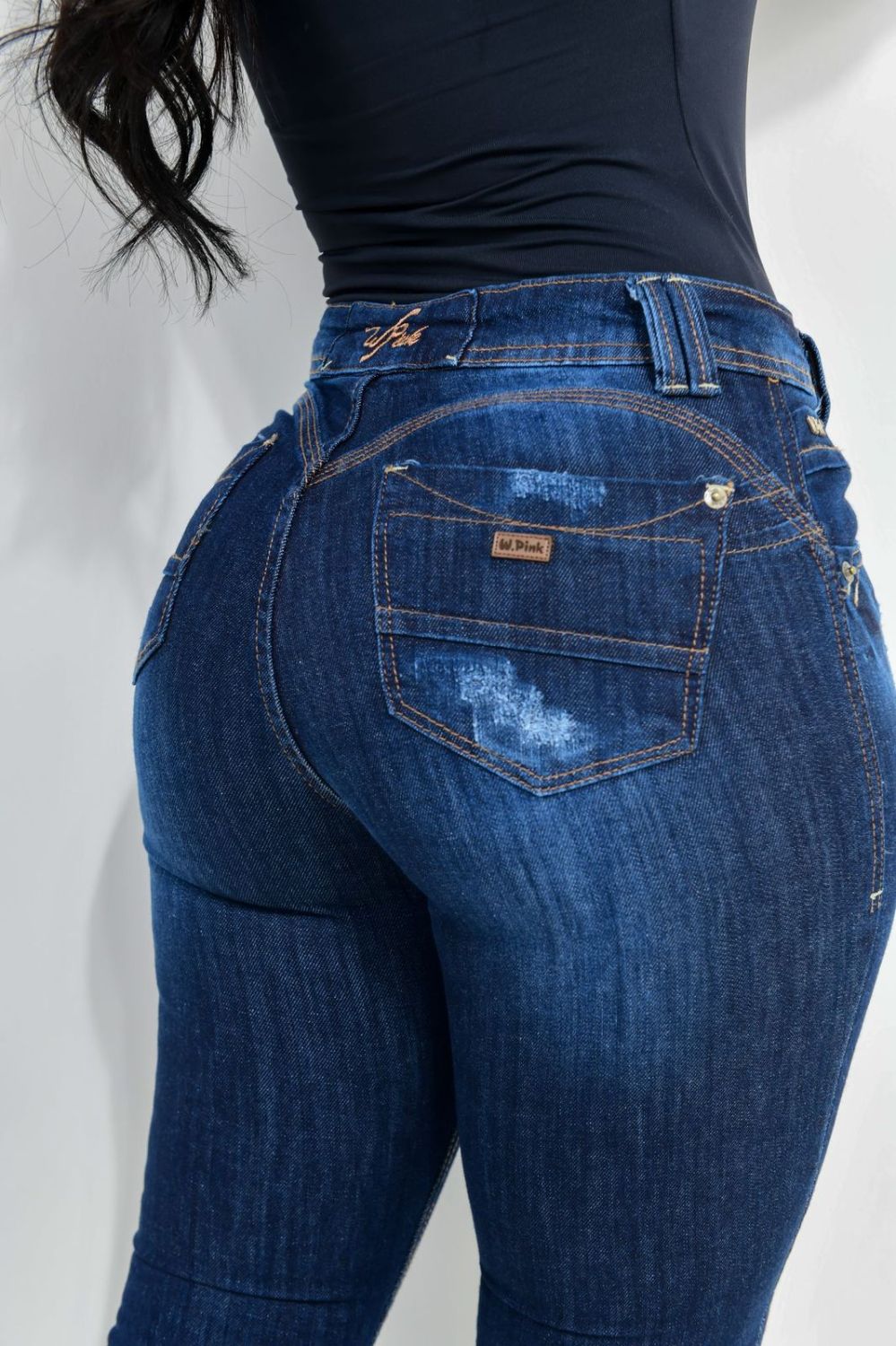 Calça Feminina Jeans Skinny Detalhe Puído Frontal